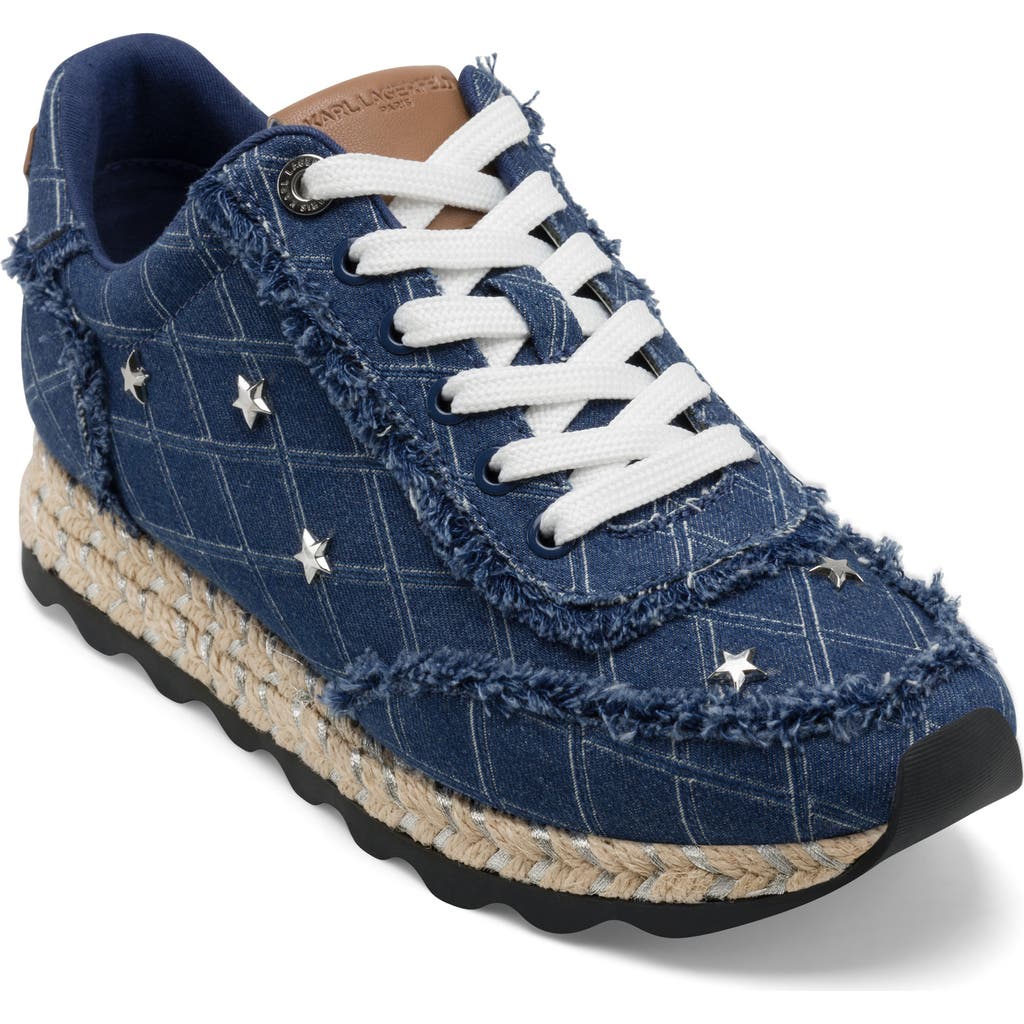 Karl Lagerfeld Paris Meaza Low Top Sneaker In Blue