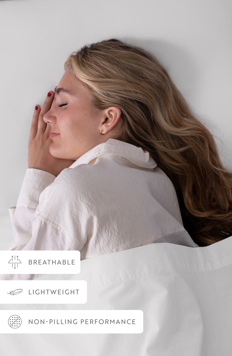 HOMESPUN Solid Cotton Percale Sheet Set, Alternate, color, White