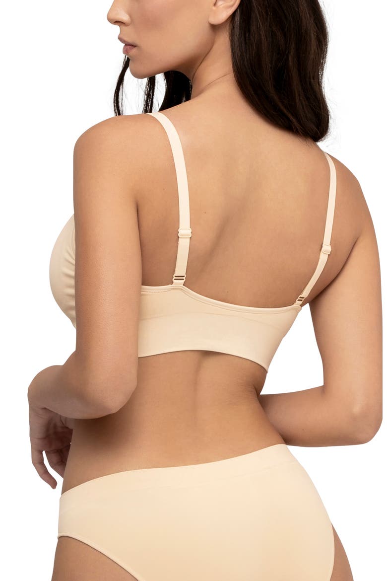 The Neckline Pullover Bralette, Alternate, color, Sand