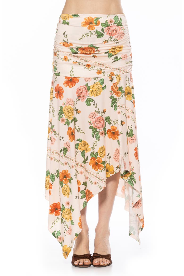Kennedy Ruched Slit Maxi Skirt, Main, color, VINTAGE FLORALS
