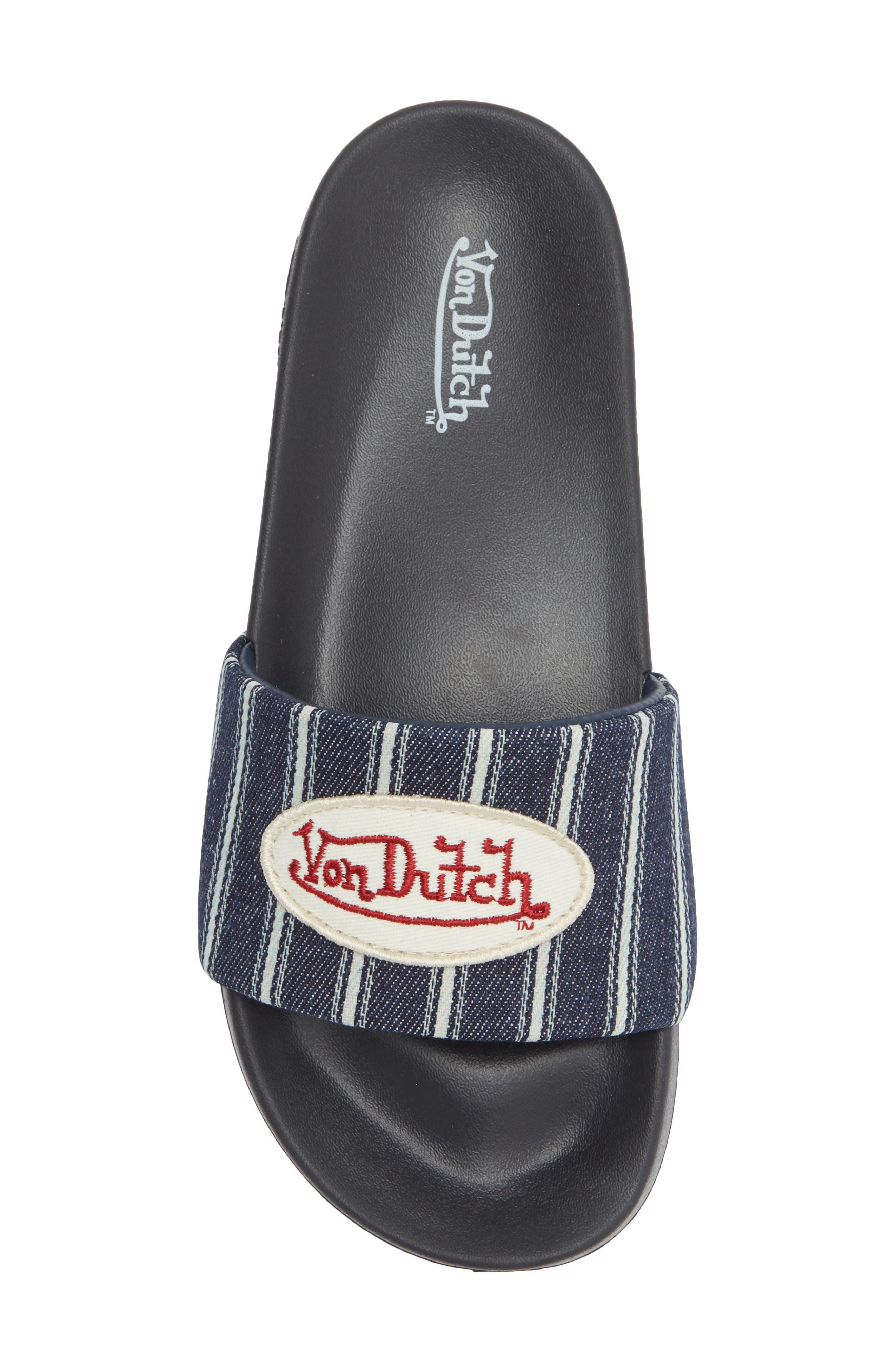 Von Dutch Gridlock Slide Sandal, Alternate, color, Black/ Navy