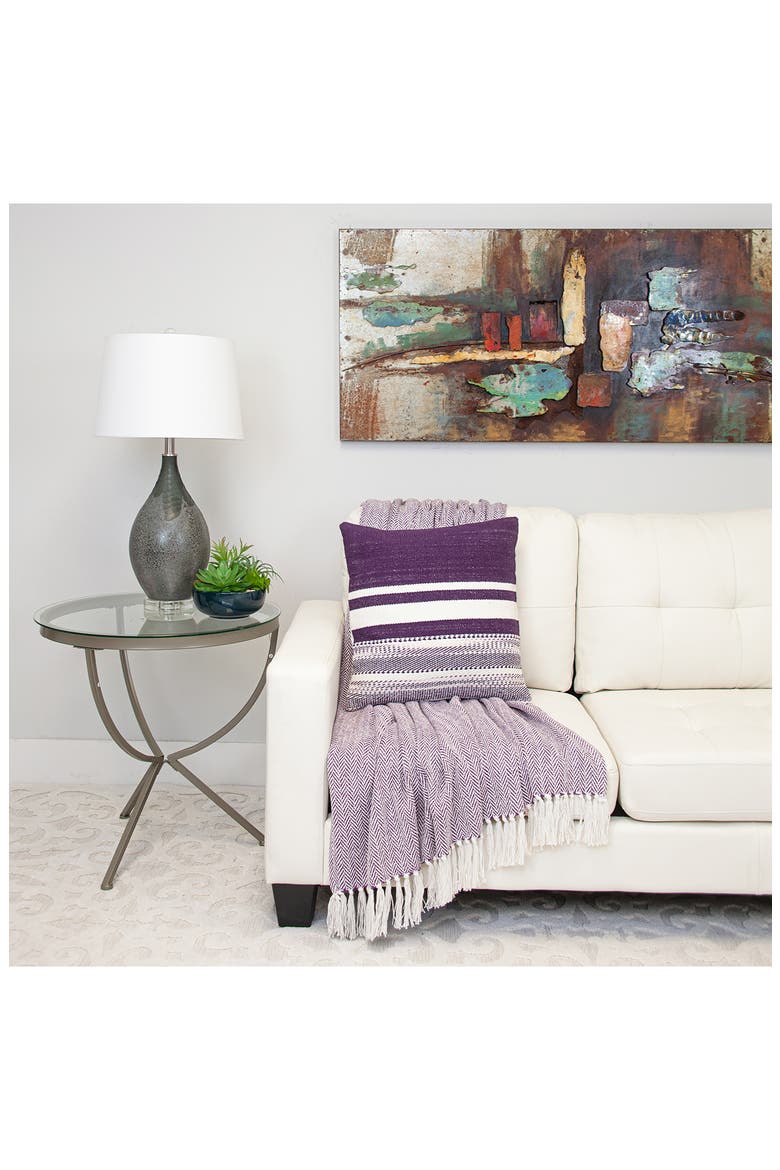 Stripe Square Accent Pillow, Alternate, color, PURPLE