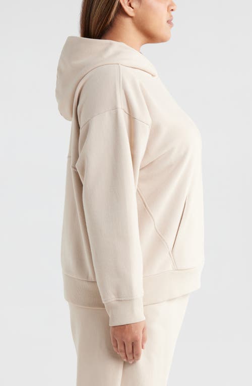 Zella Cloud Fleece Hoodie In Tan Oxford