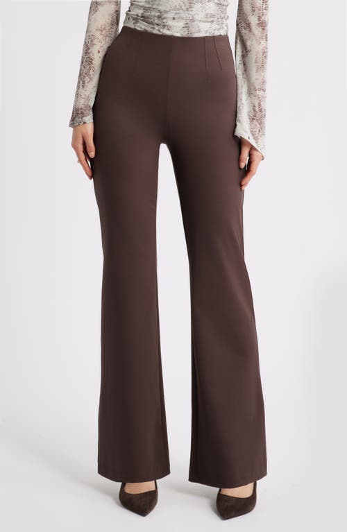 Open Edit High Waist Flare Pants In Brown