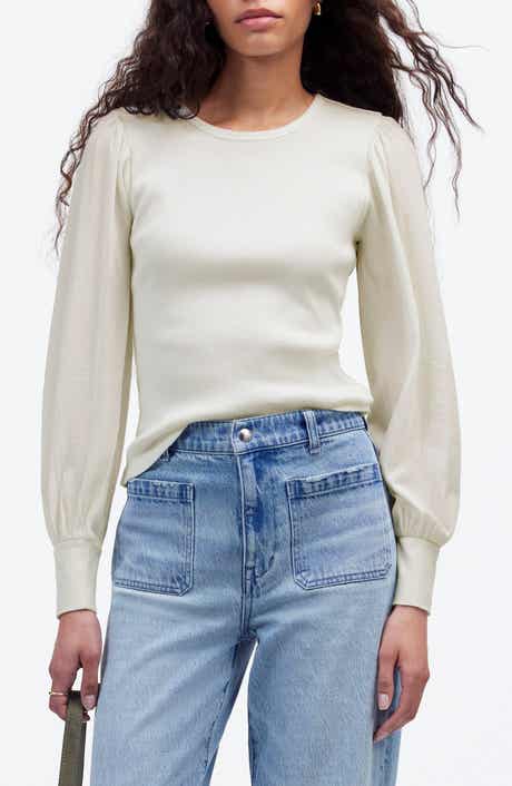Madewell Puff Sleeve Rib Top