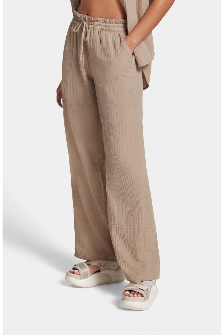 Karrie Cotton Gauze Lounge Pants, Main, color, PUTTY