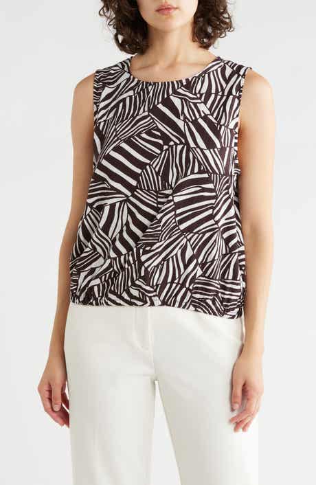 Adrianna Papell Sleeveless Bubble Hem Top