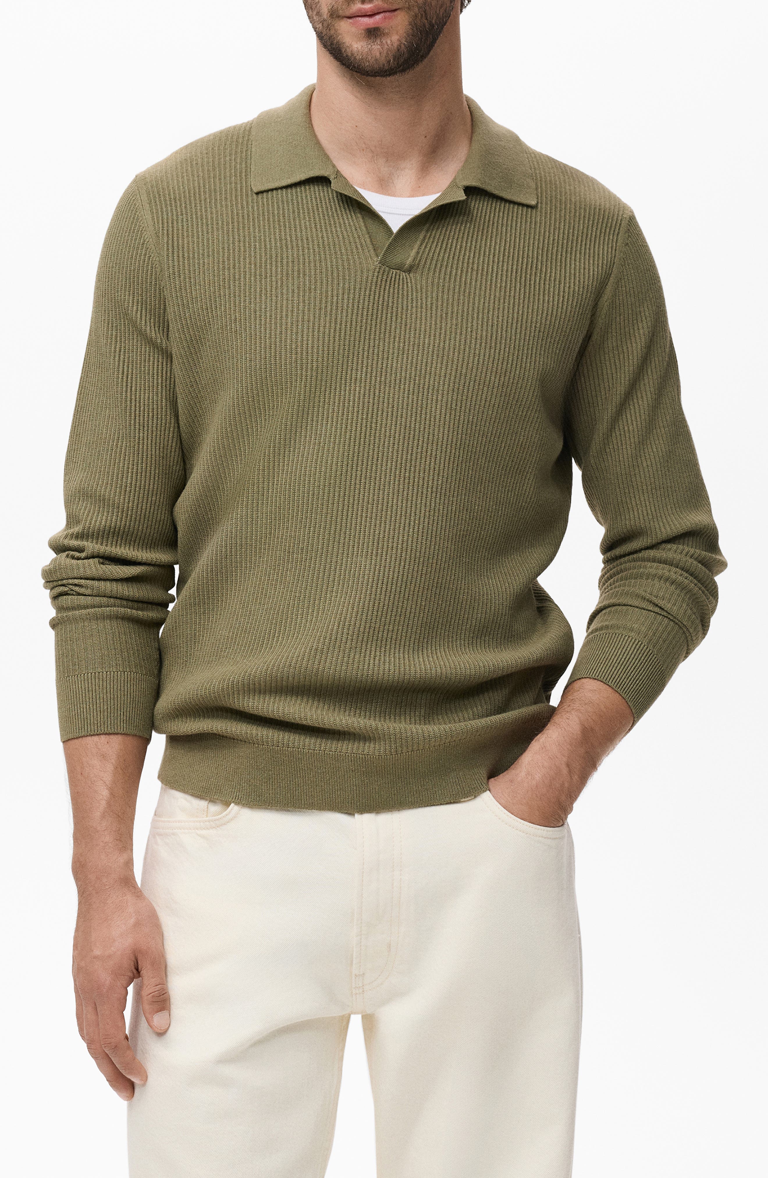 Johnny Collar Rib Polo Sweater - image 3