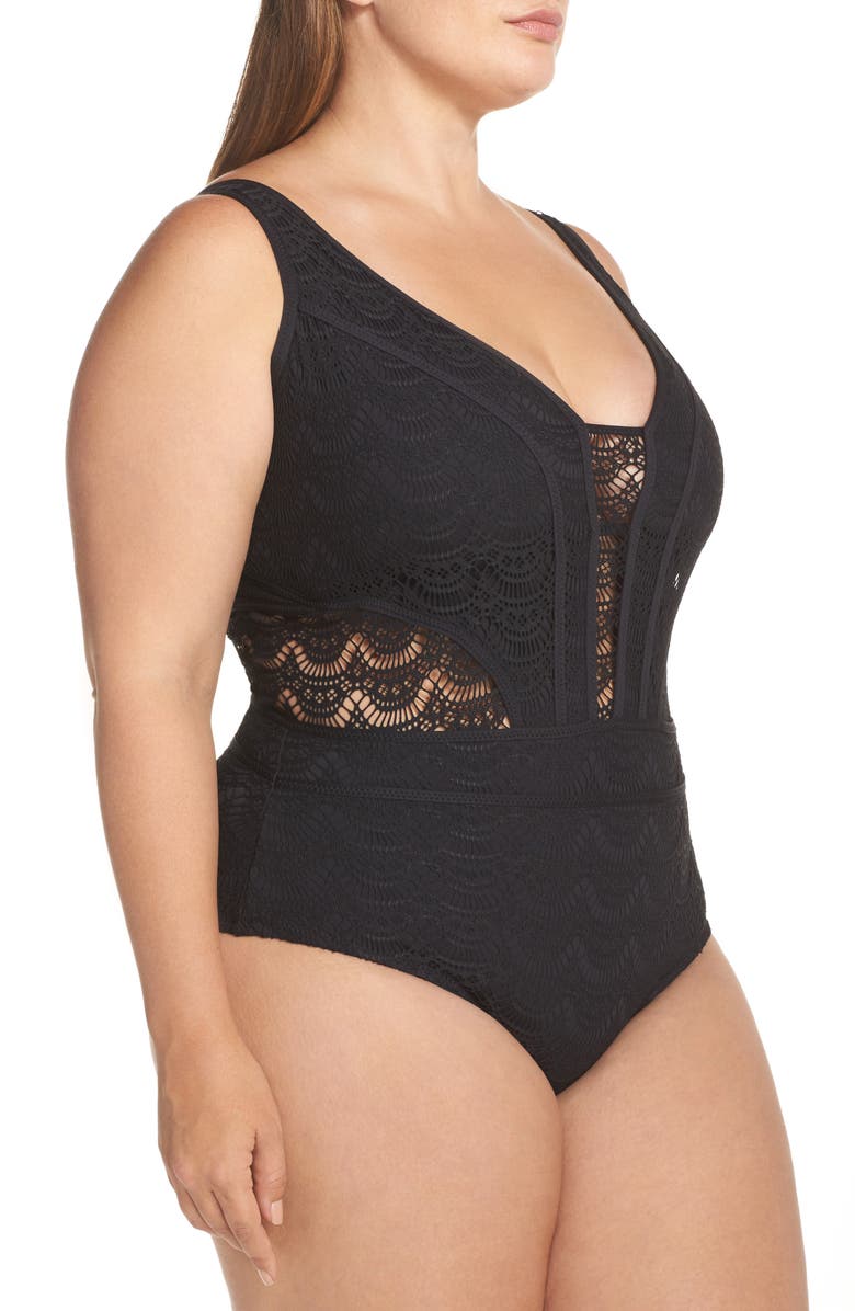 Becca Etc. Show & Tell One-Piece Swimsuit, Alternate, color, 