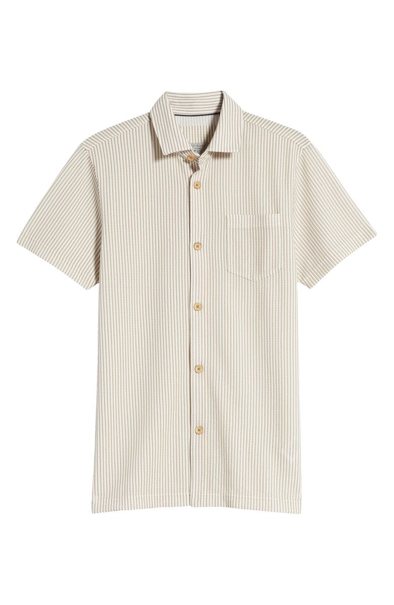 Ted Baker London Ramenn Stripe Short Sleeve Button-Up Shirt, Alternate, color,