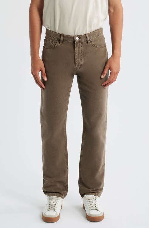 Frame The Straight Cotton-canvas Jeans In Brown