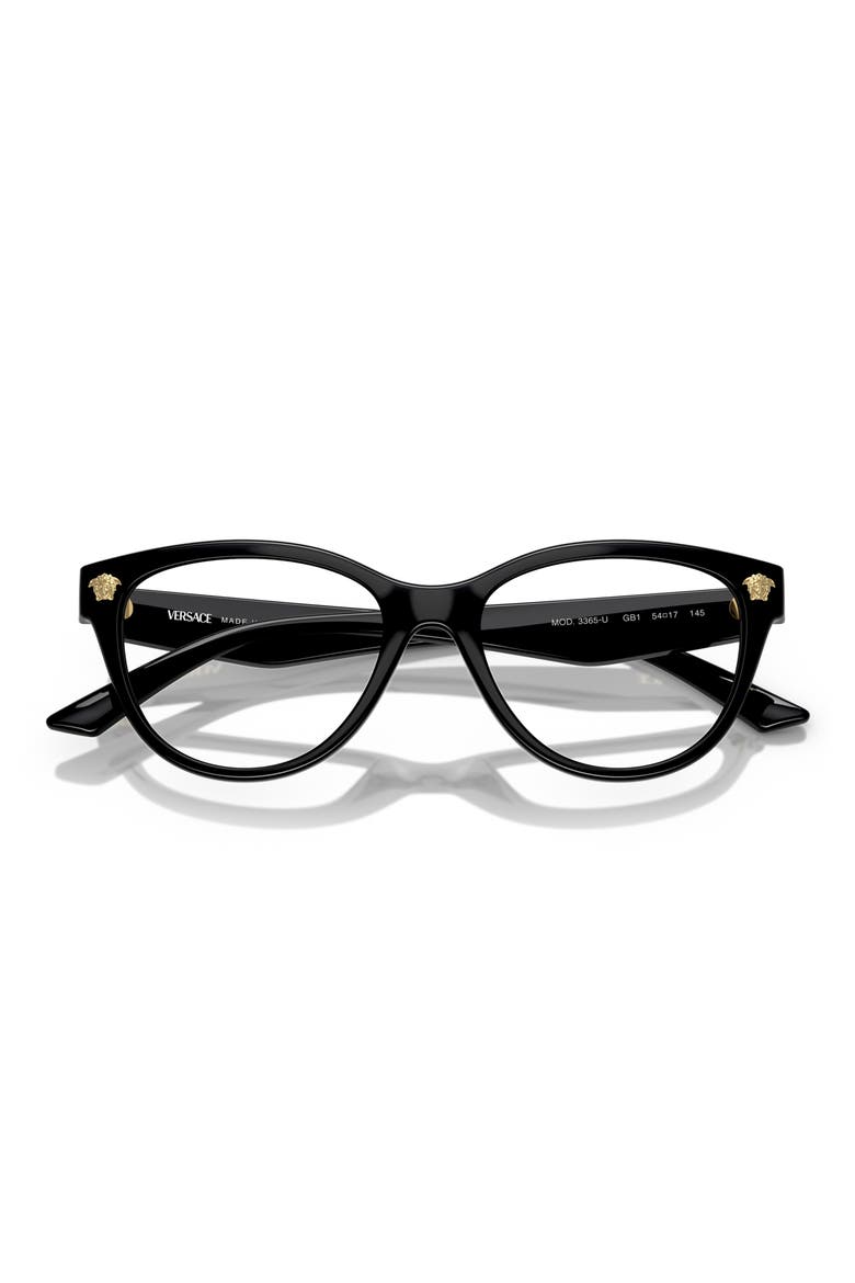 54mm Cat Eye Optical Glasses, Alternate, color, BLACK