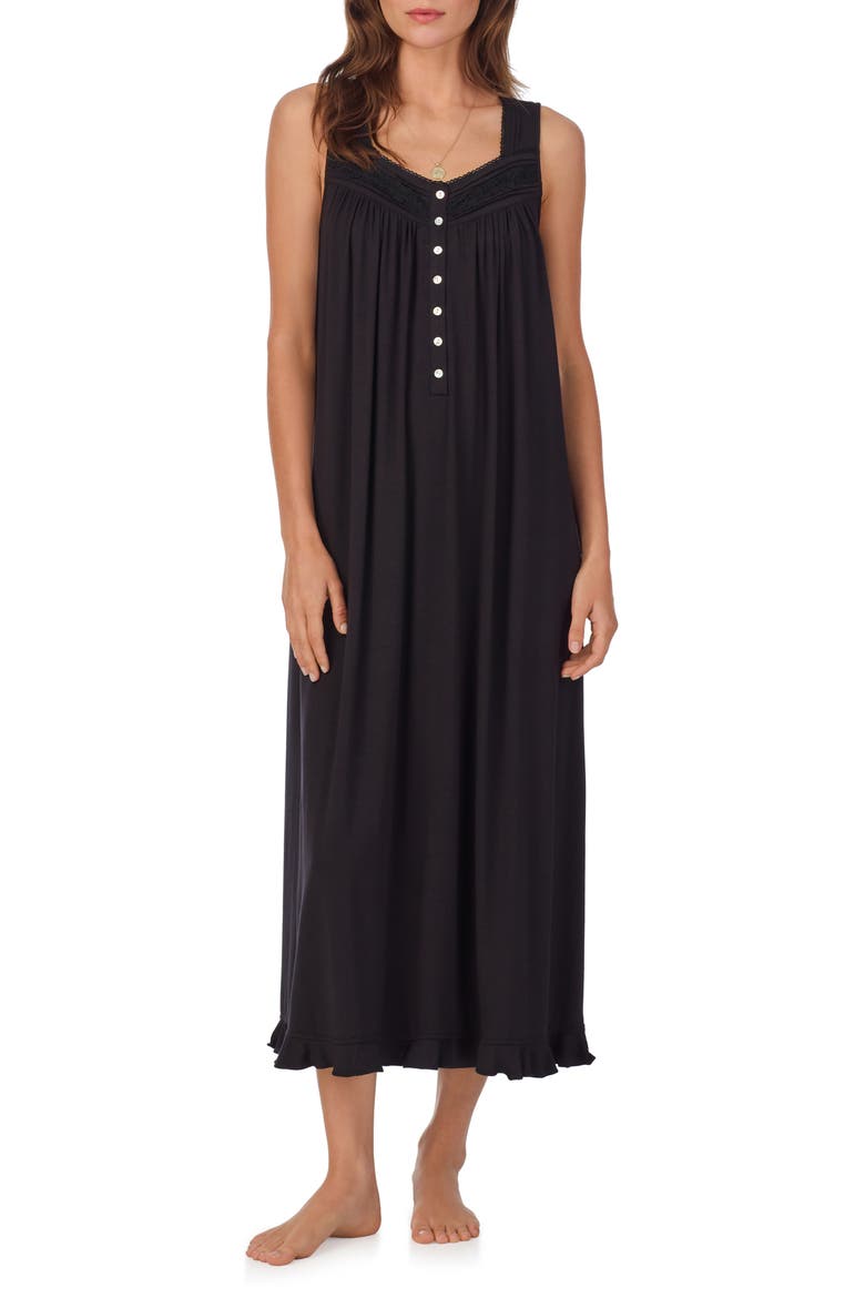 Sleeveless Ballet Jersey Nightgown, Main, color, BLACK