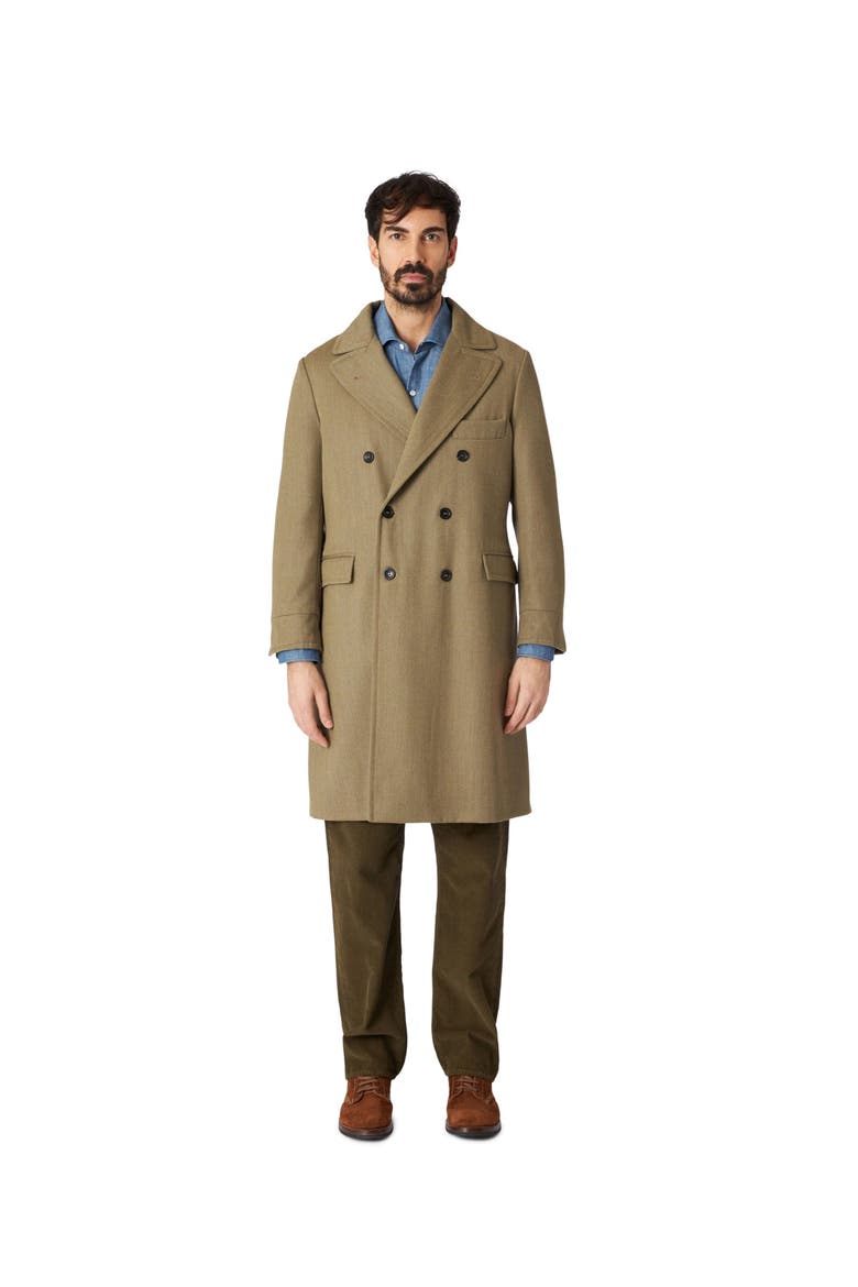 Serwilliam Wool Double-Breasted Coat, Alternate, color, GREEN