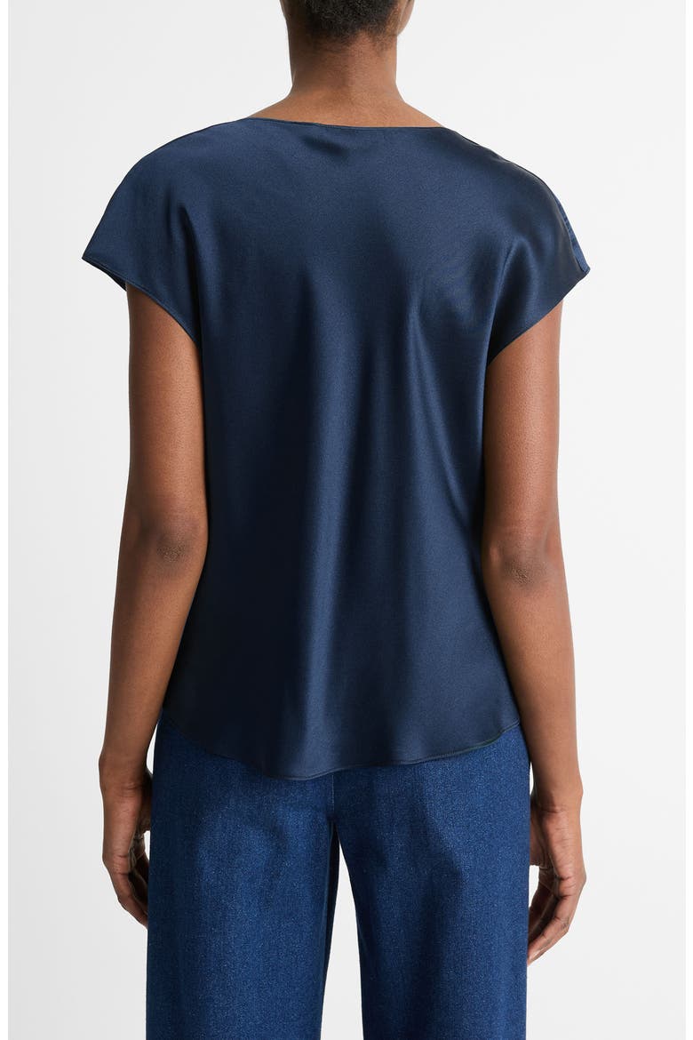 Cowl Neck Silk Blouse, Alternate, color, COASTAL BLUE