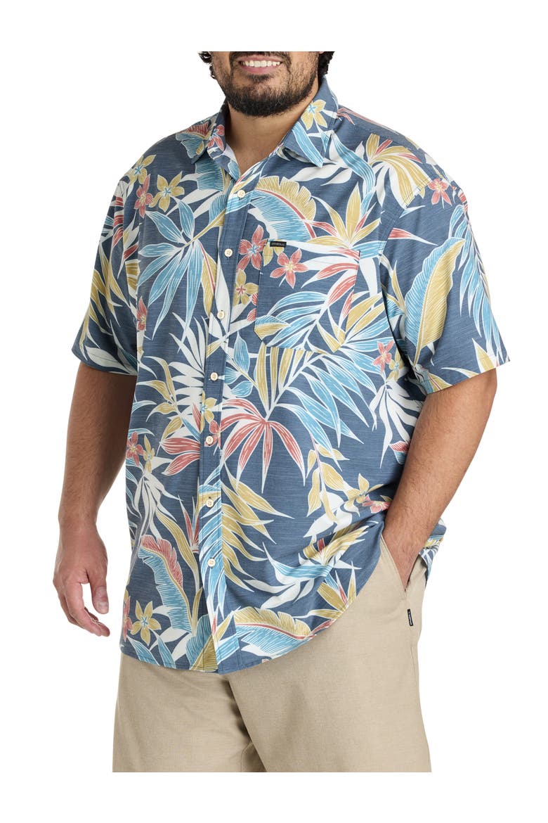 Big & Tall TRVLR Series Traverse Floral Performance Sport Shirt, Main, color, MIDNIGHT NAVY