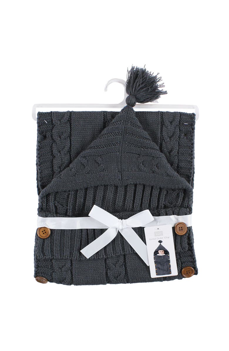 Hudson Baby Knitted Pram Comfort Cocoon, Alternate, color, Charcoal