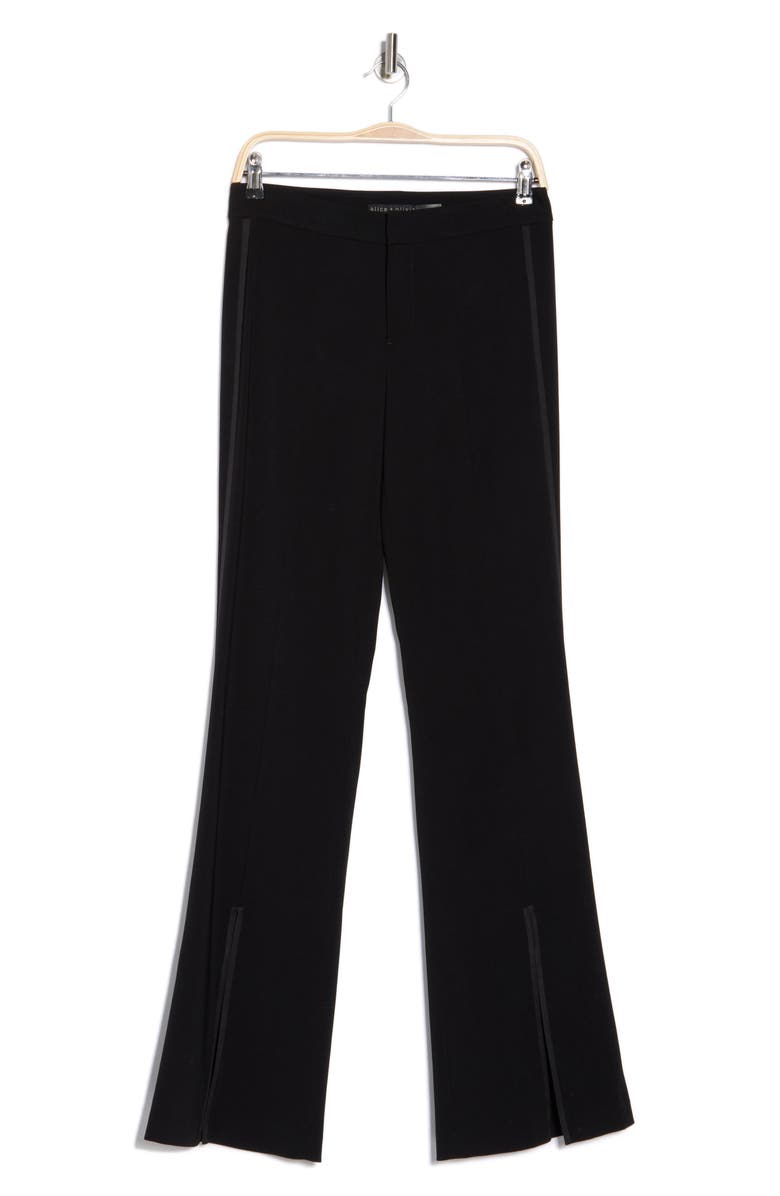 Alice + Olivia Princess Slit Hem Flare Pants, Alternate, color,