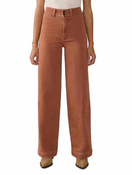 Faherty Terry Harbor High Waist Wide Leg Jeans