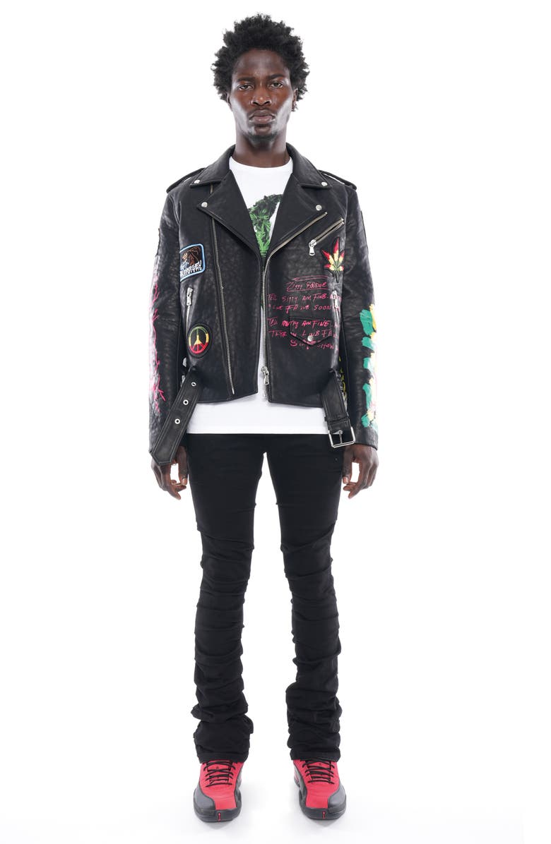 Cult of Individuality Leather Moto Jacket, Alternate, color, 