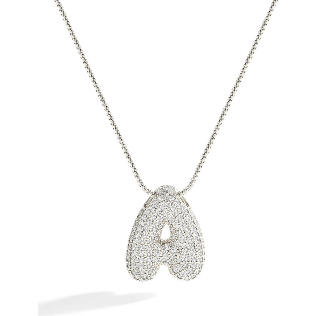 Mint & Lily Pave Bubble Initial Necklace In Metallic