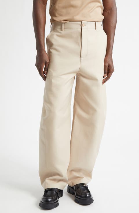 Couture Seam Cotton Twill Workwear Pants