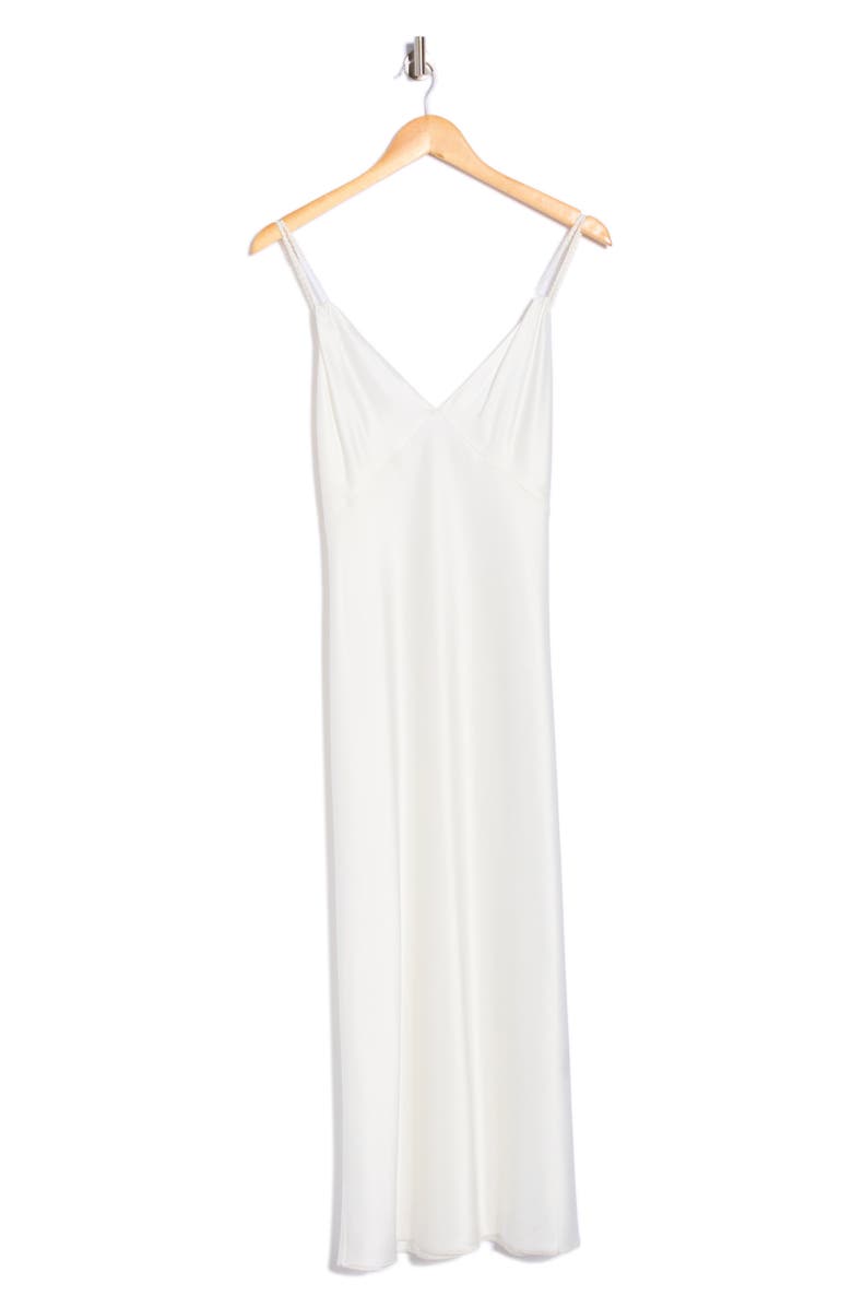 Alice + Olivia Kiro Satin Slipdress, Main, color, Off White