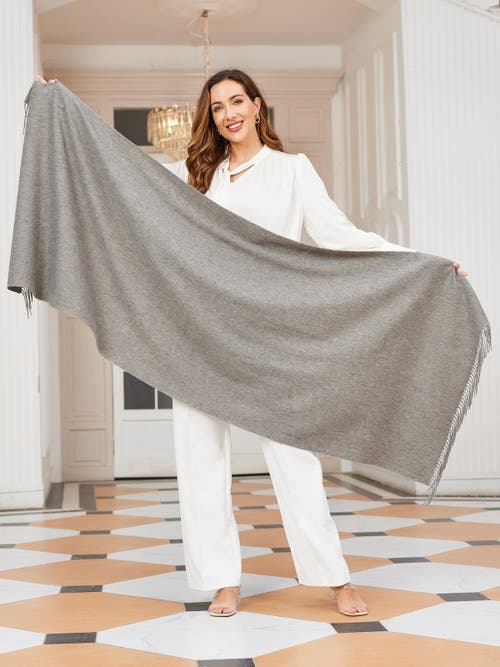 Silksilky Pure Wool Scarf Shawl In Gray