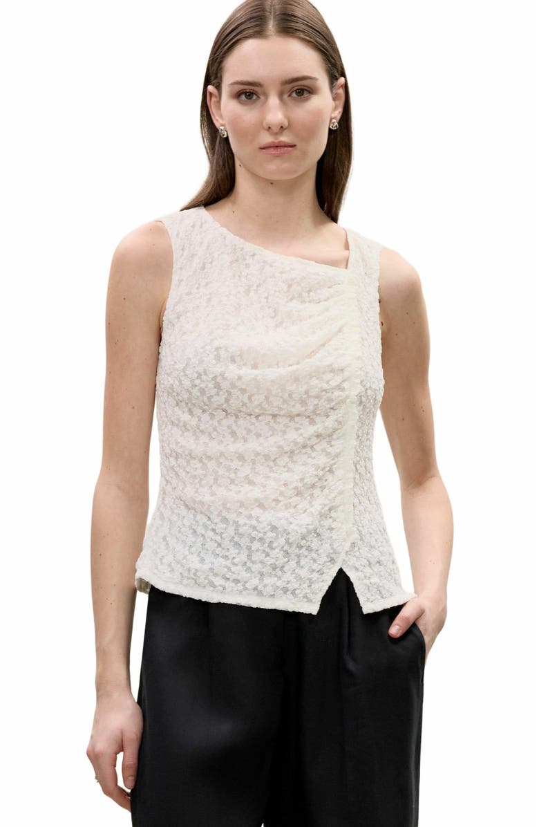 Rebecca Taylor Fiona Stretch Lace Top, Alternate, color, White