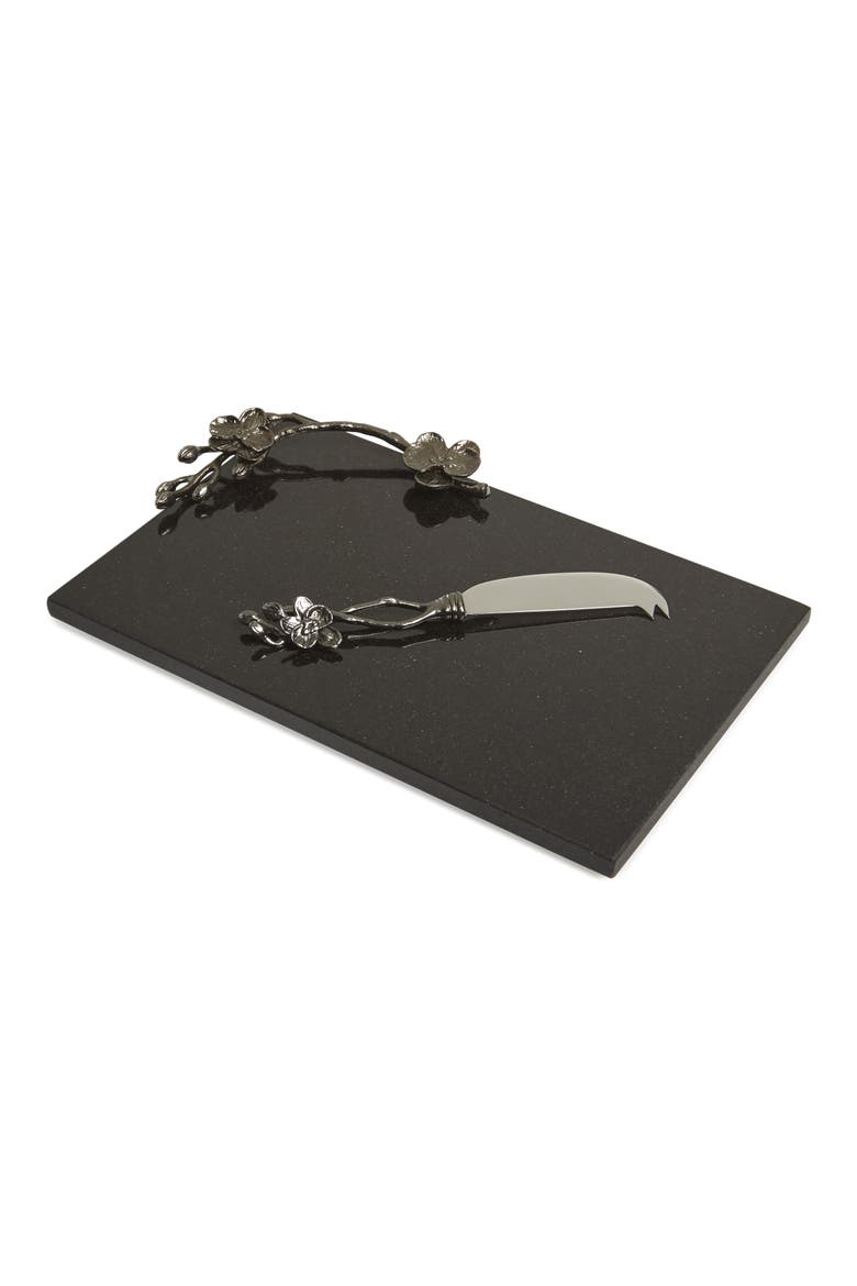 'Black Orchid' Small Cheese Board, Main, color, BLACK