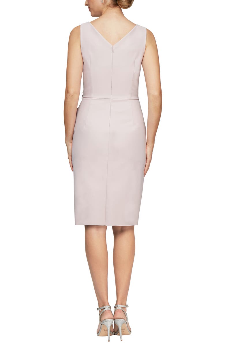 Alex Evenings Contour Collection Side Ruched Cocktail Dress, Alternate, color, Blush