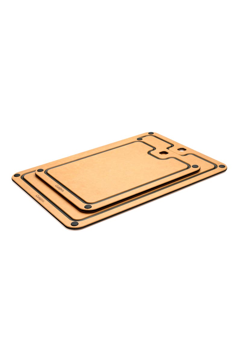 Fibre Wood Cutting Boards with Silicone Feet, Set of 2, Main, color, Natural