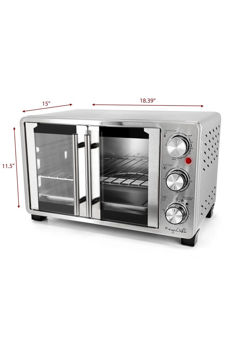 French Door Multi-Function Electric Toaster Oven with Temperature Control and Timer, Alternate, color, Grey