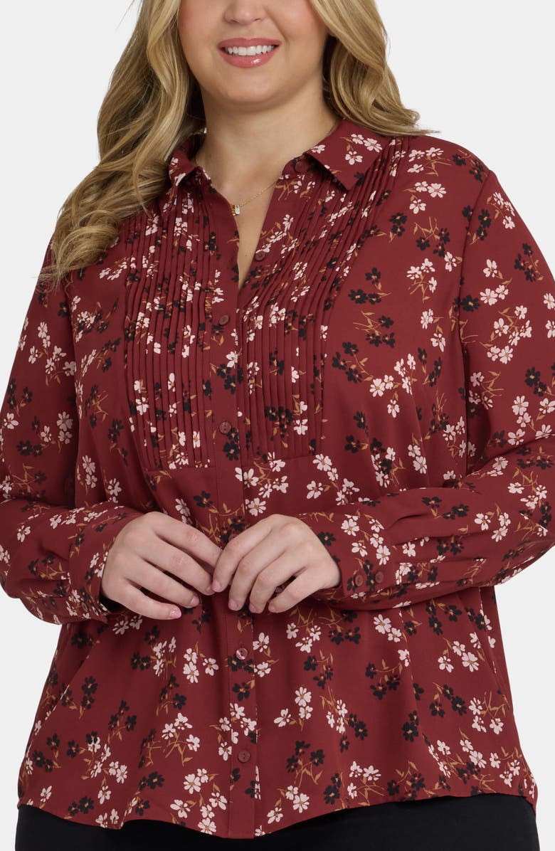NYDJ Floral Tuxedo Button-Up Shirt, Main, color, Bienvenue
