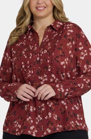 NYDJ Floral Tuxedo Button-Up Shirt