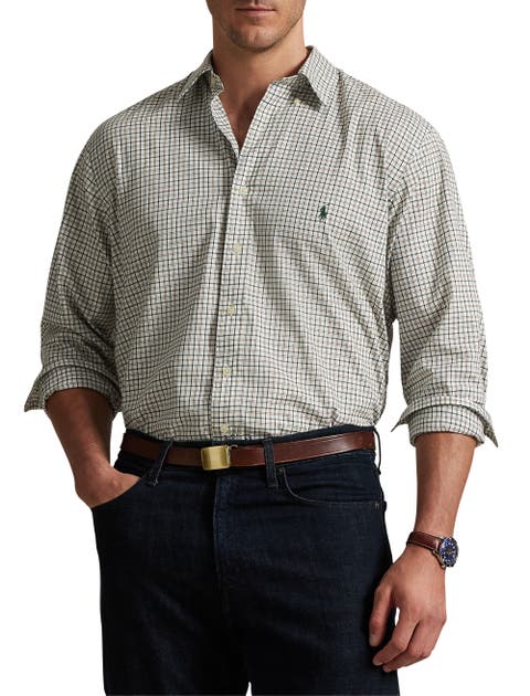 Big & Tall Multi Plaid Twill Sport Shirt