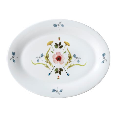 Scandinavian Floral Oval Platter