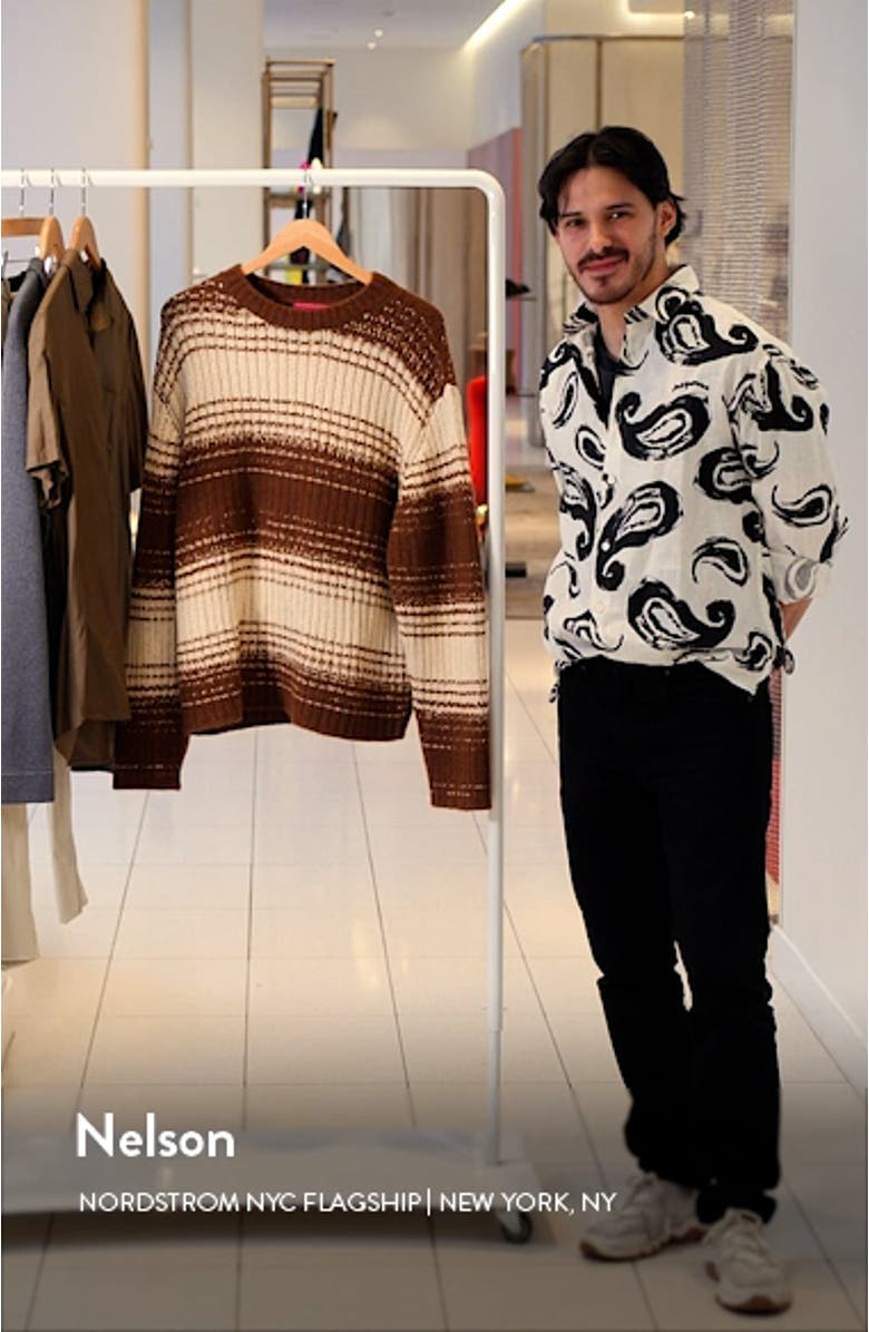 Ombré Stripe Cashmere & Cotton Rib Sweater, sales video thumbnail