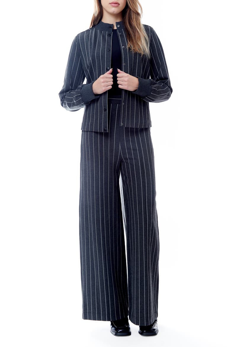 Julianna Ponte Pants, Alternate, color, CHARCOAL GREY/WHITE PINSTRIPE