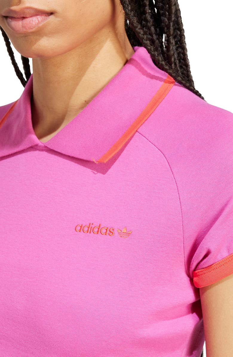 adidas Trefoil Logo Stretch Cotton Piqué Polo, Alternate, color, Semi Lucid Fuchsia