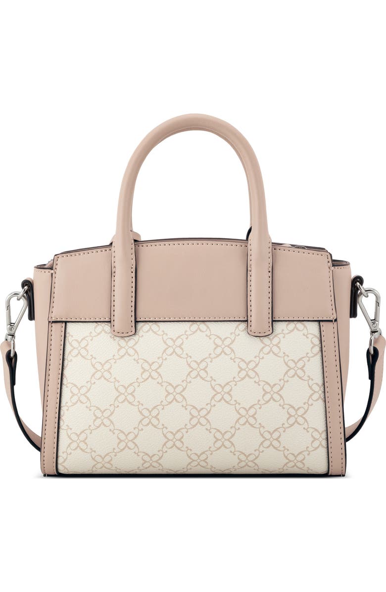 Nine West Ledger Mini Satchel Bag, Alternate, color, Cream Logo