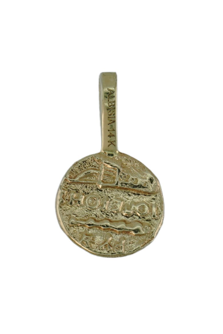 Mini Athena Coin Pendant, Alternate, color, 14K Yellow Gold