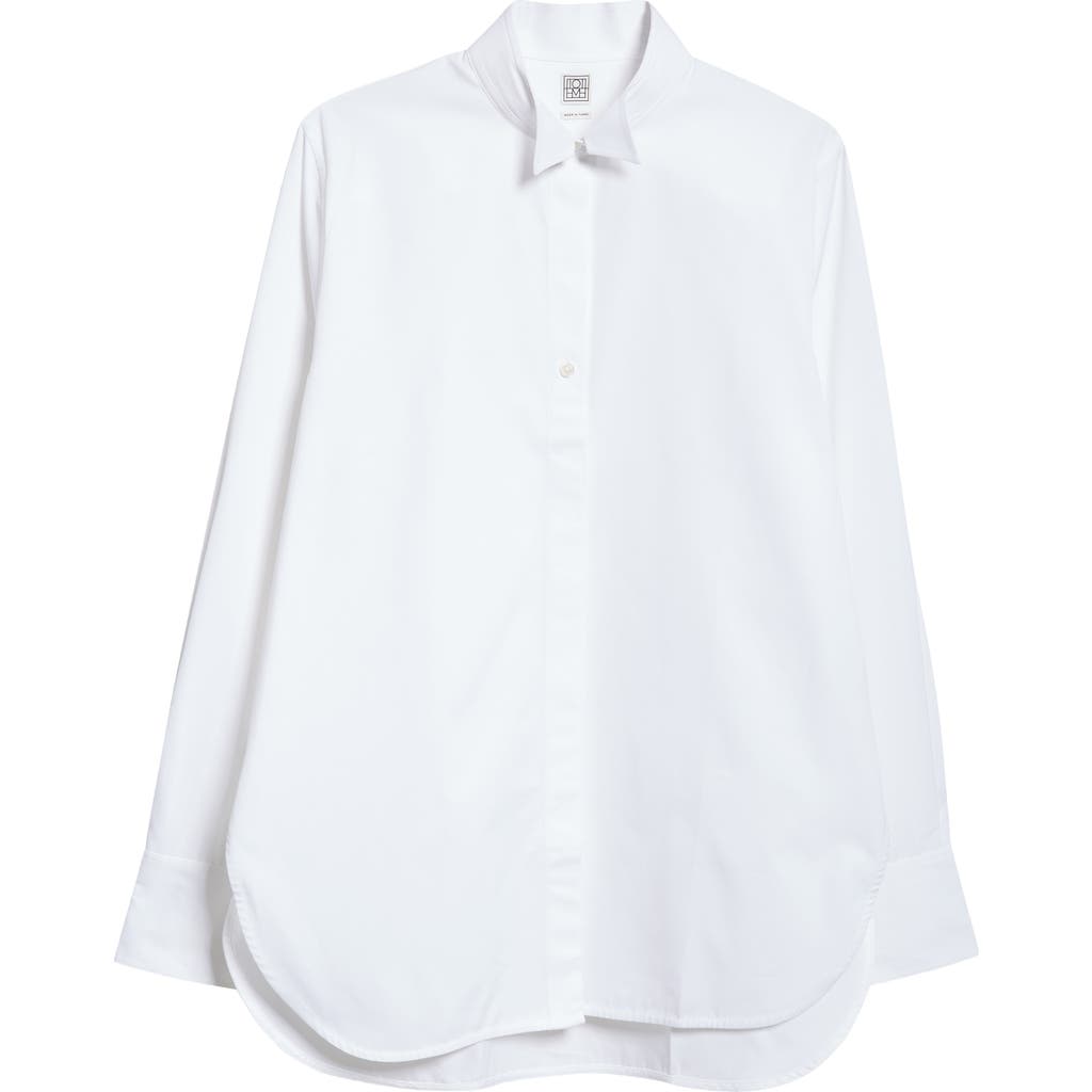Totême Toteme Wingtip Collar Organic Cotton Poplin Button-up Shirt In White