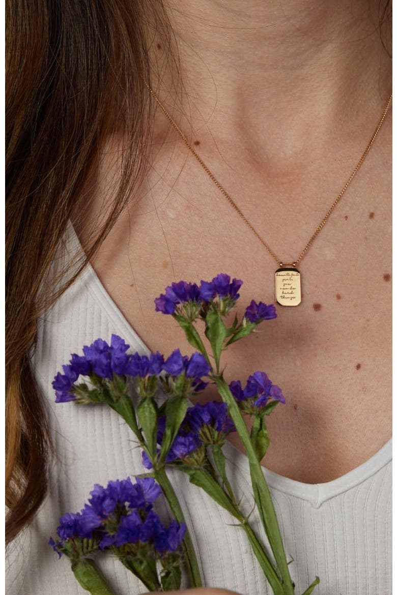 Beautiful Girl, You Can Do Hard Things - Necklace, Alternate, color, Yellow Gold
