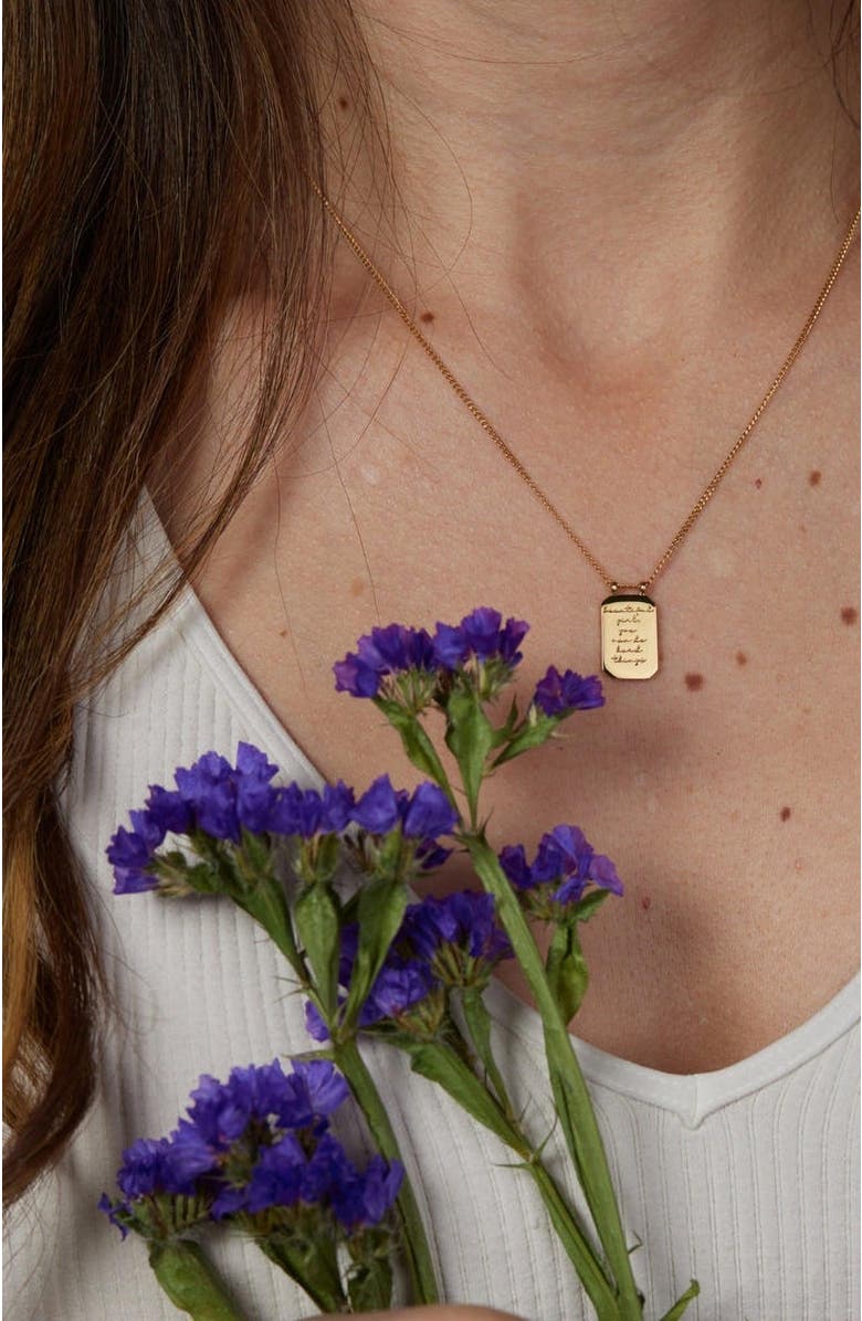 Mantra Beautiful Girl, You Can Do Hard Things - Necklace, Alternate, color, Yellow Gold