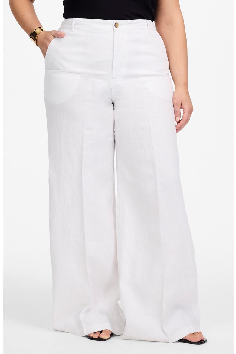 The Zoe Relaxed Wide Pant Linen Pants, Alternate, color, SALT