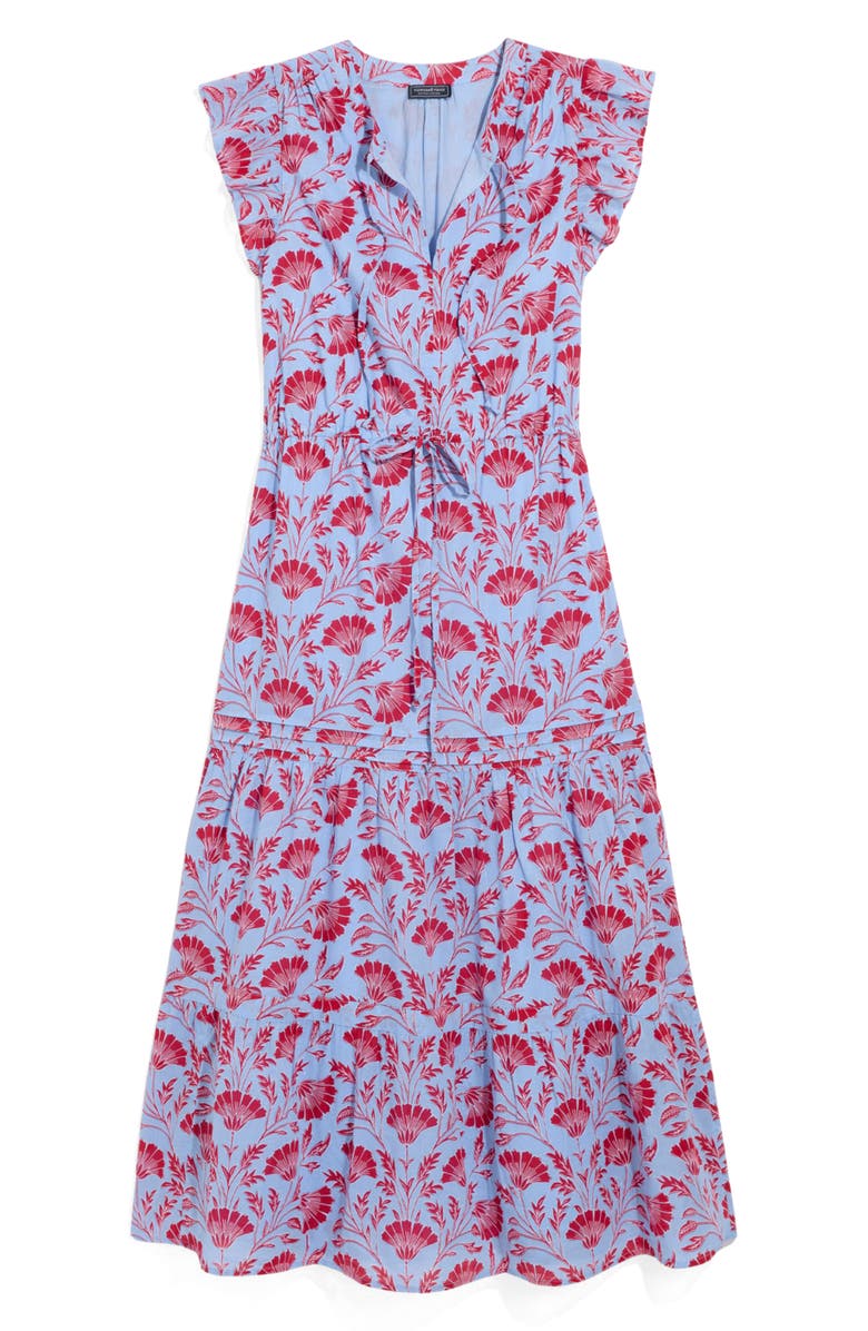 vineyard vines Abigail Floral Tie Waist Cotton Voile Dress, Alternate, color,