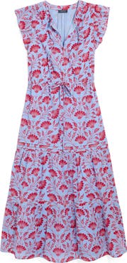 vineyard vines Abigail Floral Tie Waist Cotton Voile Dress