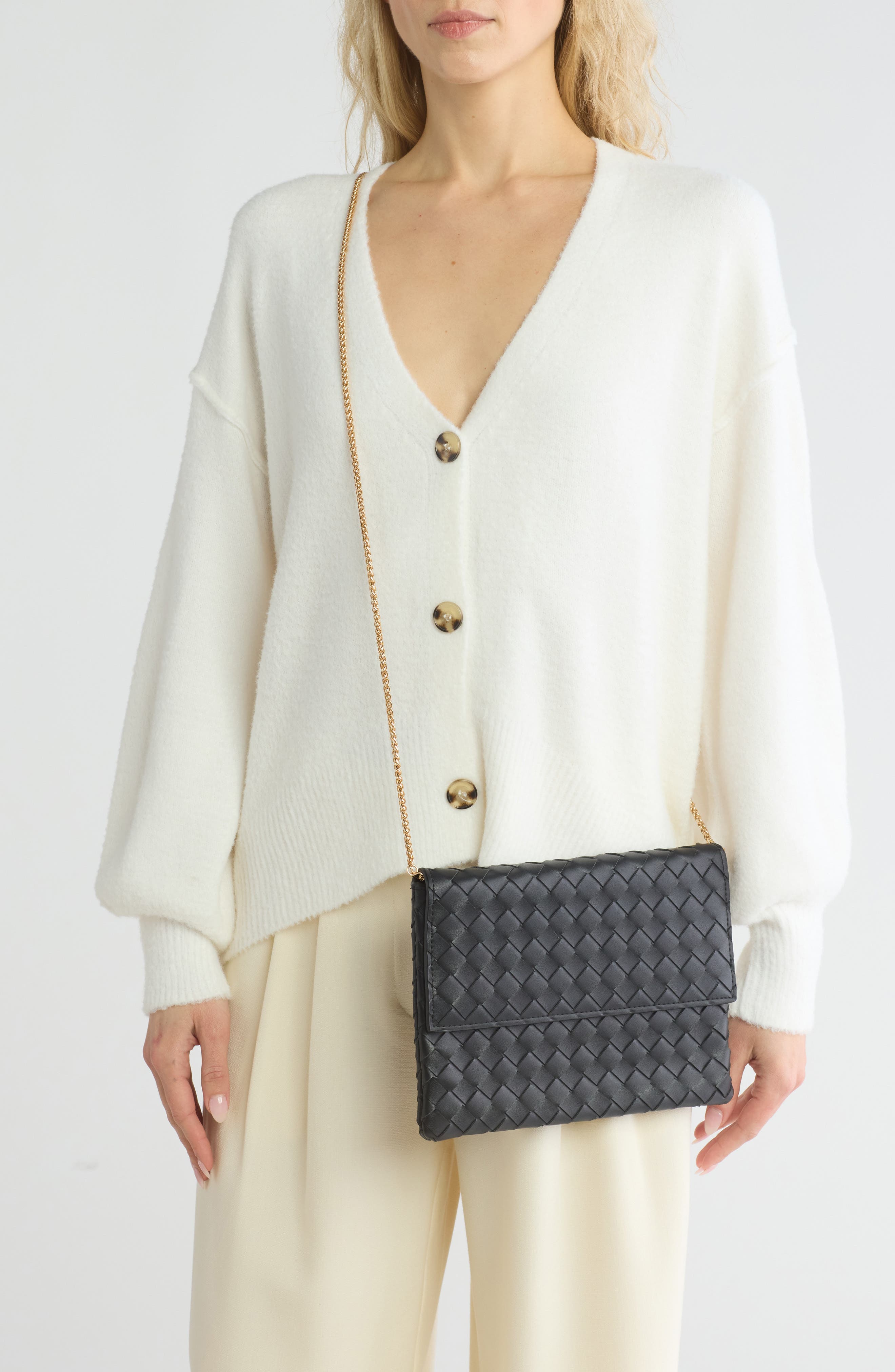 URBAN EXPRESSIONS HANDBAGS Woven Crossbody Bag, Alternate, color, 