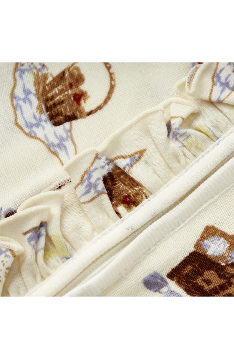 Milkbarn Organic Cotton Ruffle Footed Romper, Alternate, color, Picnic